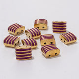 30pcs Square Shape Beads Charms Painted Colorful Beads DIY Accessory