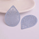 30pcs Filigree Water Drop Charm Brass Teardrop Pendant DIY Earring findings