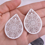 30pcs Filigree Water Drop Charm Brass Teardrop Pendant DIY Earring findings