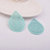 30pcs Filigree Water Drop Charm Brass Teardrop Pendant DIY Earring findings