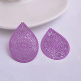 30pcs Filigree Water Drop Charm Brass Teardrop Pendant DIY Earring findings