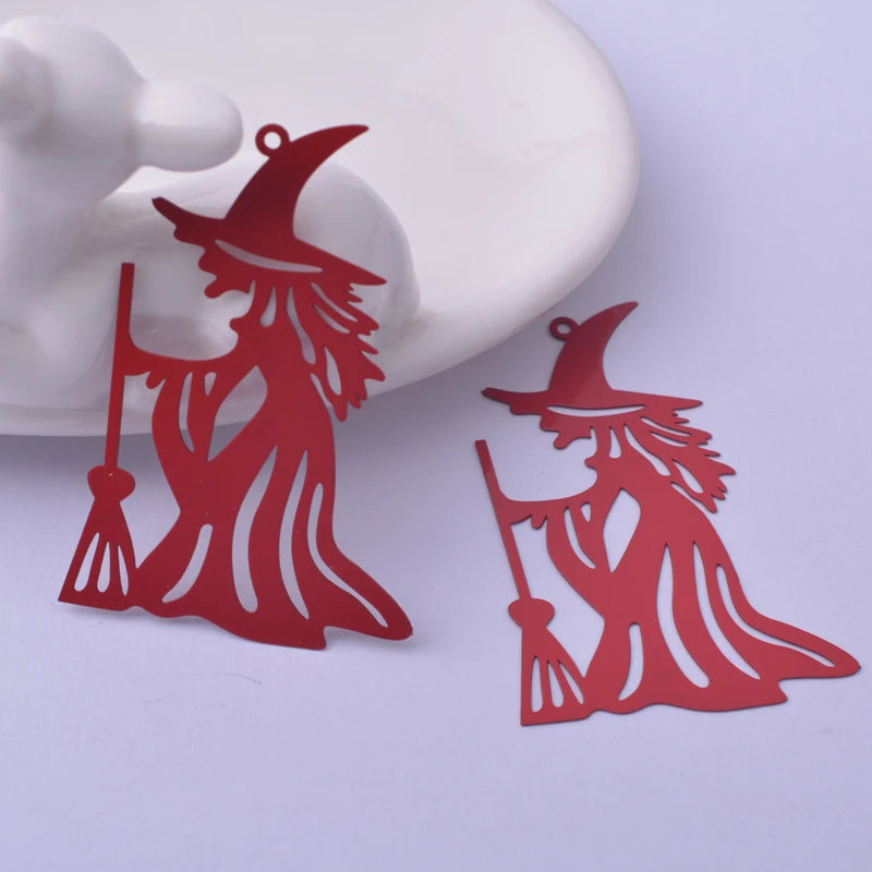 30pcs Halloween Witch Charms Sorceress Pendant Earring Findings
