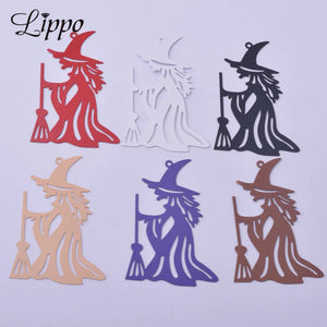 30pcs Halloween Witch Charms Sorceress Pendant Earring Findings