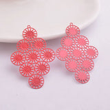 30pcs Colorful Red Gray Sun Charms Filigree Brass Pendants
