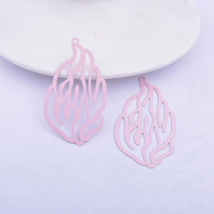 30pcs AB3754 Filigree Fire Shape Charms Metal Brass Pendant Earring Findings