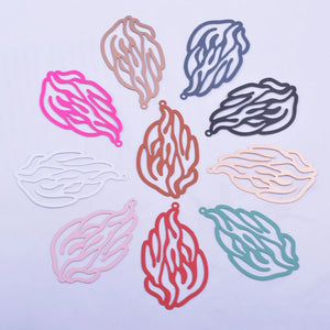 30pcs AB3754 Filigree Fire Shape Charms Metal Brass Pendant Earring Findings