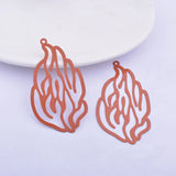 30pcs AB3754 Filigree Fire Shape Charms Metal Brass Pendant Earring Findings