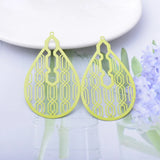 30pcs Brass Teardrop Laser Cut Charms for DIY Jewelry Making