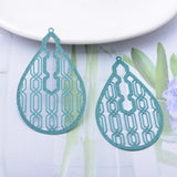 30pcs Brass Teardrop Laser Cut Charms for DIY Jewelry Making