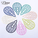 30pcs Brass Teardrop Laser Cut Charms for DIY Jewelry Making