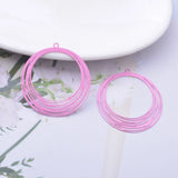 30pcs Brass Painted Silver Round Charms Red Pink Earring Pendant Jewelry