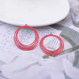 30pcs Brass Painted Silver Round Charms Red Pink Earring Pendant Jewelry