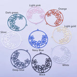 30pcs AB4993 Filigree Orange Flower Charms Metal Brass Silver Earring Findings