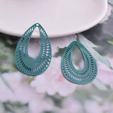 30pcs AB5062 27*40mm Brass Silver Drop Water Charms DIY Tassels Earring