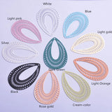 30pcs AB5062 27*40mm Brass Silver Drop Water Charms DIY Tassels Earring