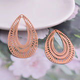 30pcs AB5062 27*40mm Brass Silver Drop Water Charms DIY Tassels Earring