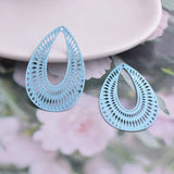 30pcs AB5062 27*40mm Brass Silver Drop Water Charms DIY Tassels Earring