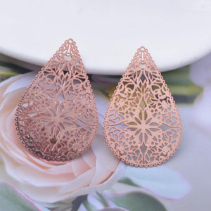 30pcs Brass Flower Teal Charms 40*26mm DIY Earring Jewelry Accessories