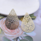 30pcs Brass Flower Teal Charms 40*26mm DIY Earring Jewelry Accessories