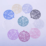 30pcs AB5425 35*37mm Light Purple Round Charms Metal Brass Thin Pendant Earring