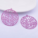 30pcs AB5425 35*37mm Light Purple Round Charms Metal Brass Thin Pendant Earring