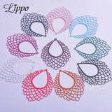 30pcs Filigree Geometry Charms Metal Pendant DIY Jewelry Earring Making