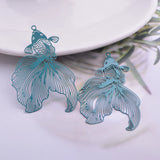 30pcs Silver Rose Goldfish Charms 32*49mm AB5587