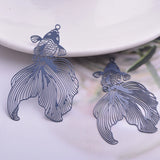 30pcs Silver Rose Goldfish Charms 32*49mm AB5587