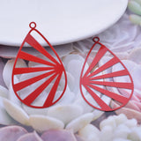 30pcs Red Thin Charms Metal Brass Pendant Earring Findings