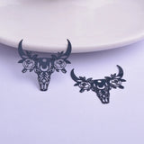 30pcs AB6215 28*29mm Cattle Skull Charms OX Horns Pendant Bull Charm Earring