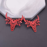 30pcs AB6215 28*29mm Cattle Skull Charms OX Horns Pendant Bull Charm Earring