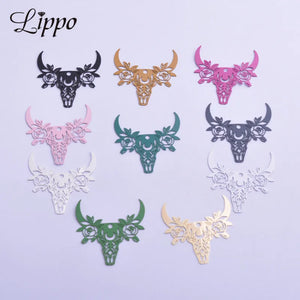 30pcs AB6215 28*29mm Cattle Skull Charms OX Horns Pendant Bull Charm Earring
