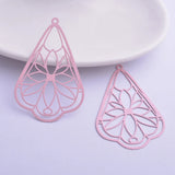 30pcs AB6265 30*50mm Filigress Flower Charms for DIY Earrings & Pendants