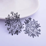 30pcs Filigress Rose Charms for DIY Earrings Pendant Jewelry Decoration