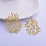 30pcs Filigress Rose Charms for DIY Earrings Pendant Jewelry Decoration