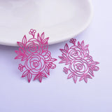 30pcs Filigress Rose Charms for DIY Earrings Pendant Jewelry Decoration