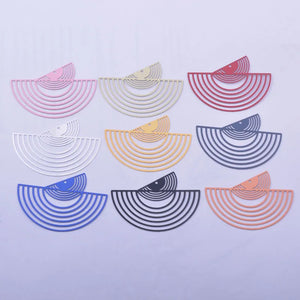 30pcs Brass Painted Big Fan-shape Charms Thin Pendant DIY Earring Findings
