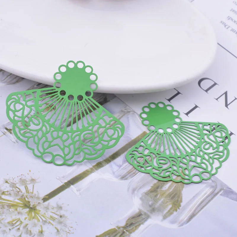 30pcs AB6631 40*45mm Fan-shape Charms Earring Findings
