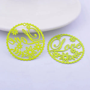 30pcs AB6633 35mm Brass Love Charms Pendant DIY Jewelry Earring Findings