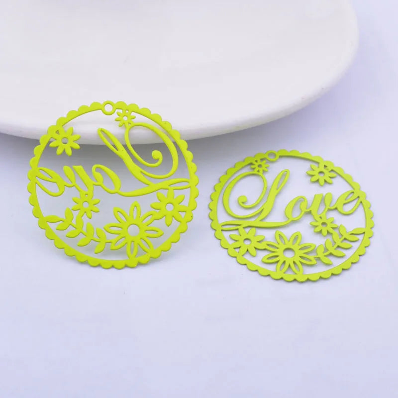 30pcs AB6633 35mm Brass Love Charms Pendant DIY Jewelry Earring Findings