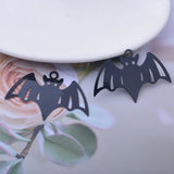 30pcs Halloween Charms Brass Rose Silver Bat Pendants 27*41mm for Jewelry Making