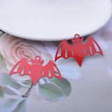 30pcs Halloween Charms Brass Rose Silver Bat Pendants 27*41mm for Jewelry Making
