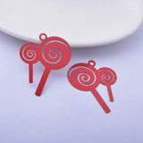 30pc Candy Shape Charms Brass Paint Rose Earrings Pendants 36*30mm