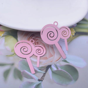 30pc Candy Shape Charms Brass Paint Rose Earrings Pendants 36*30mm