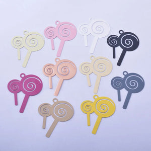 30pc Candy Shape Charms Brass Paint Rose Earrings Pendants 36*30mm
