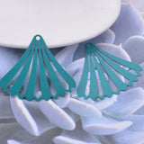 30pcs AB6948 45*39mm Big Silver Fan-shape Drop Charms Filigree Earring Findings
