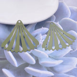 30pcs AB6948 45*39mm Big Silver Fan-shape Drop Charms Filigree Earring Findings