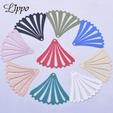 30pcs AB6948 45*39mm Big Silver Fan-shape Drop Charms Filigree Earring Findings