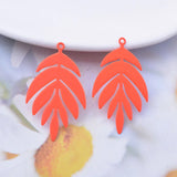 30pcs Violet Fluorescence Leave Charms for DIY Earrings