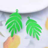 30pcs Violet Fluorescence Leave Charms for DIY Earrings